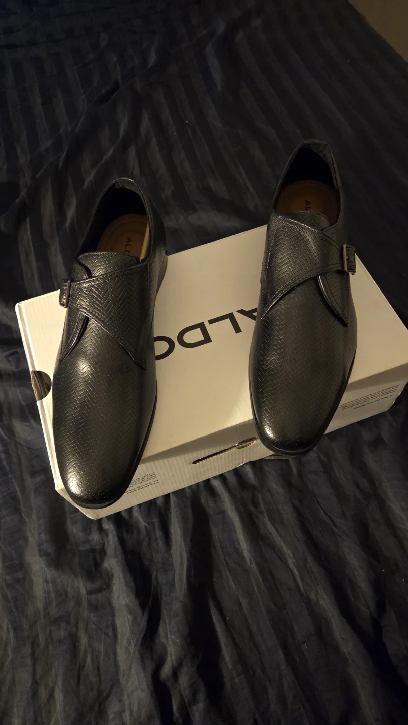 ALDO black Men's Dress Shoes, with shoe cleaner included.. - photo 2