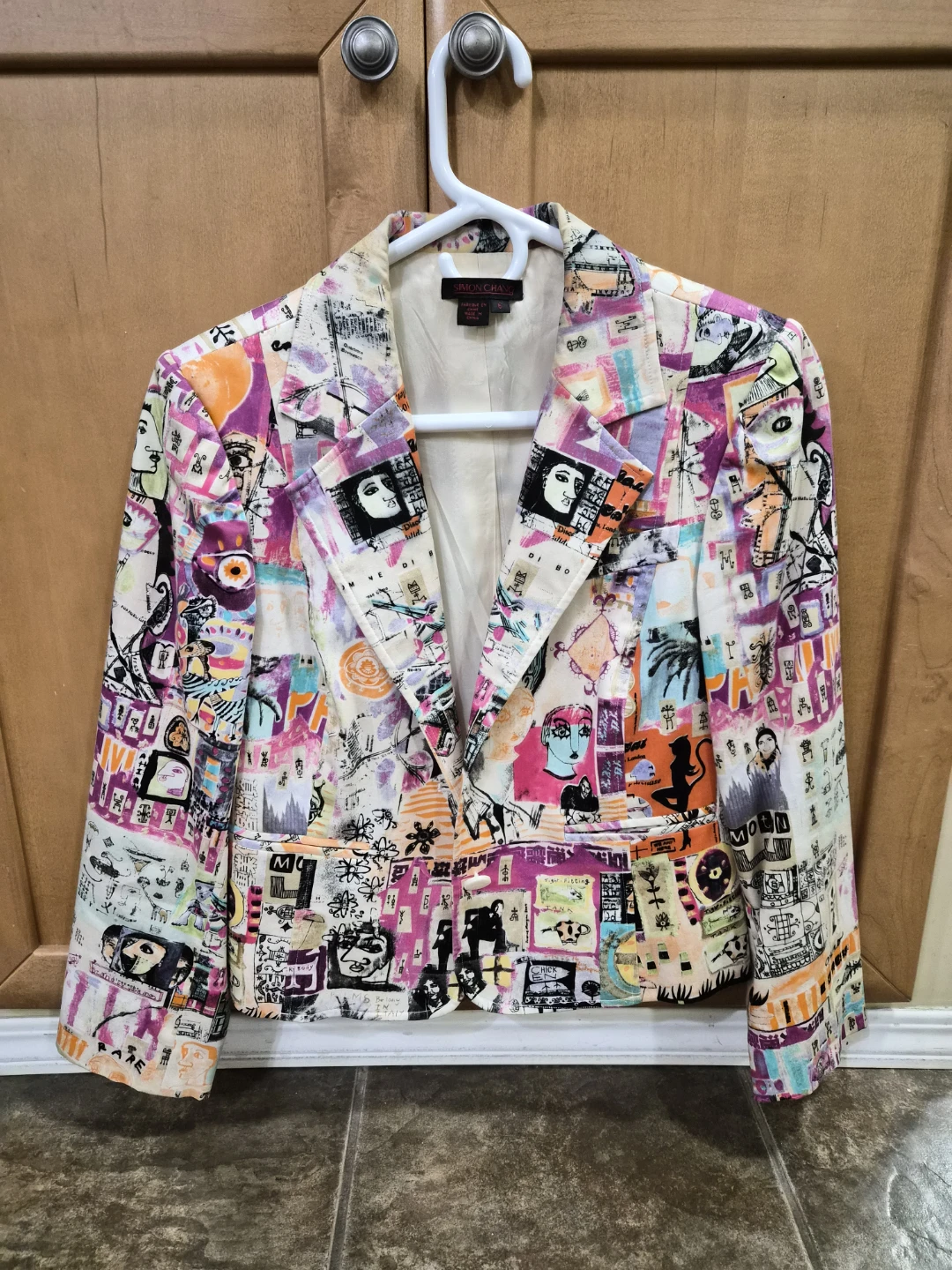 Simon Chang Printed Blazer Size 6