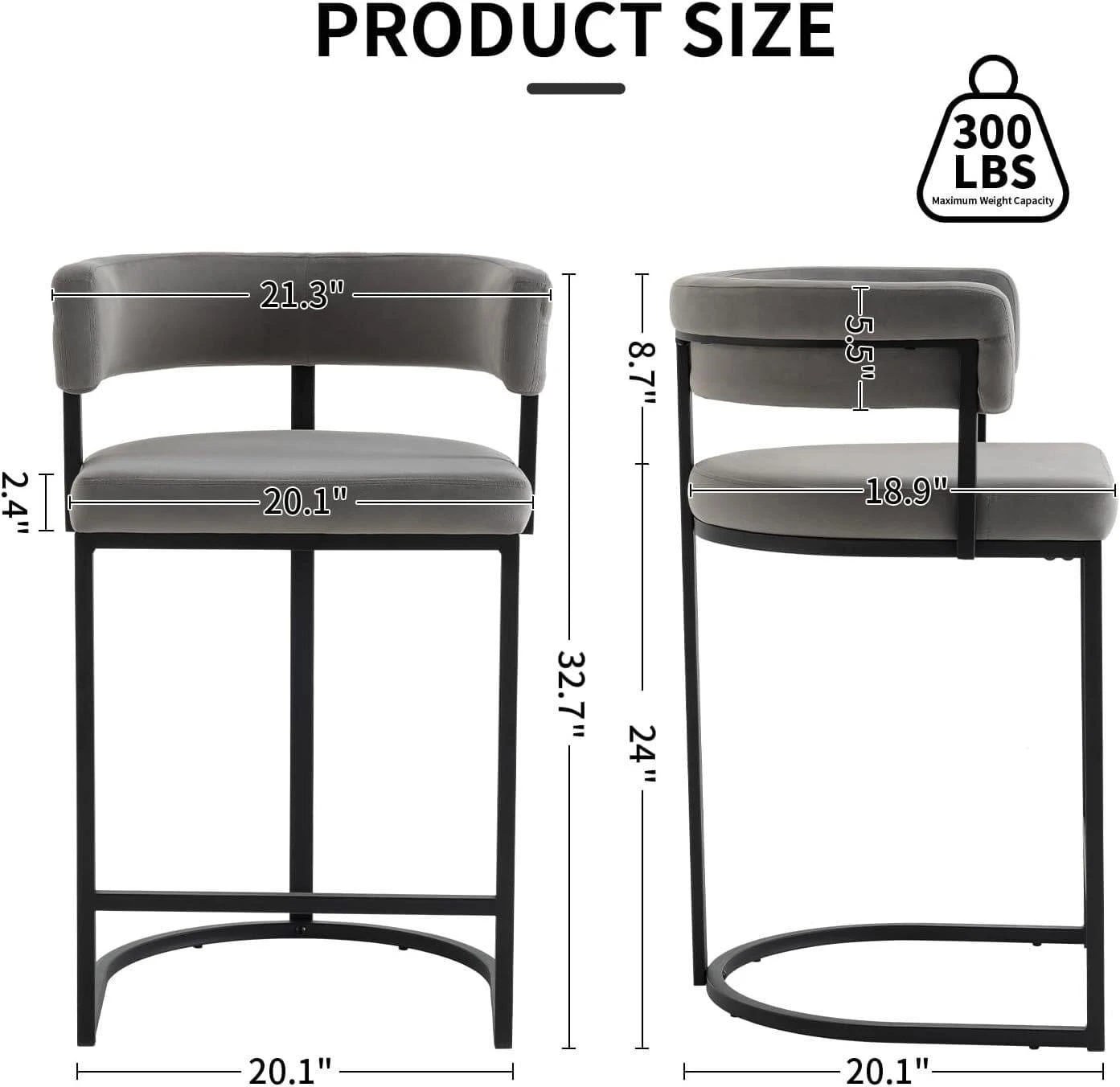 New<> Grey Counter Stools (Set of 2) - photo 2
