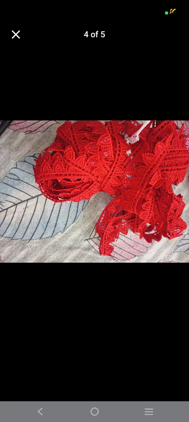 Lace Trim Ribbon - Cream, Red, and Gold - photo 4