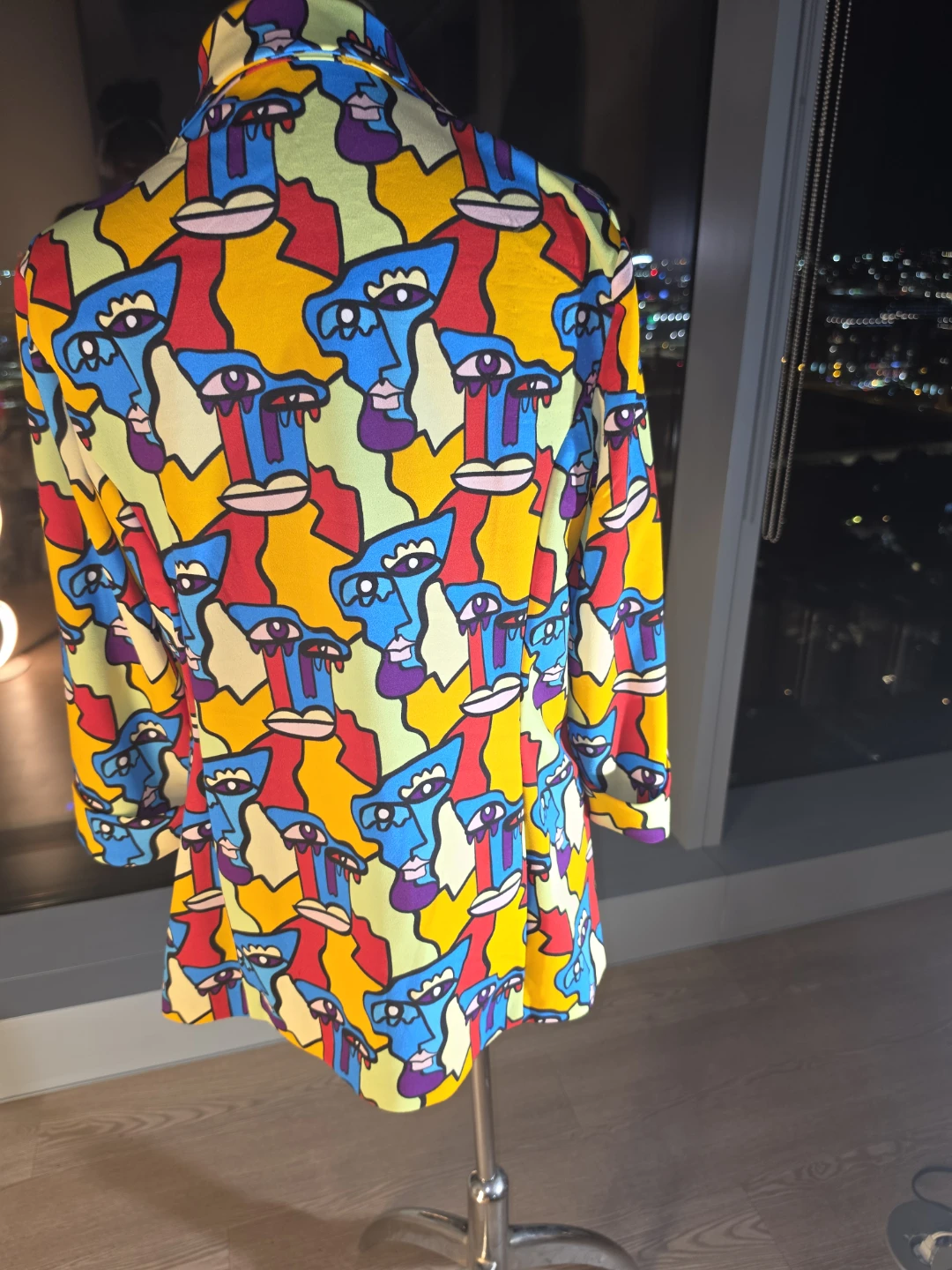 Abstract Face Print Blazer - photo 2