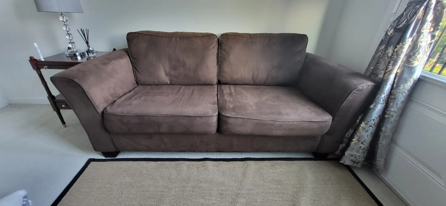 IKEA 2-Seat Sofa – Brown Microfiber – Excellent Condition - photo 2