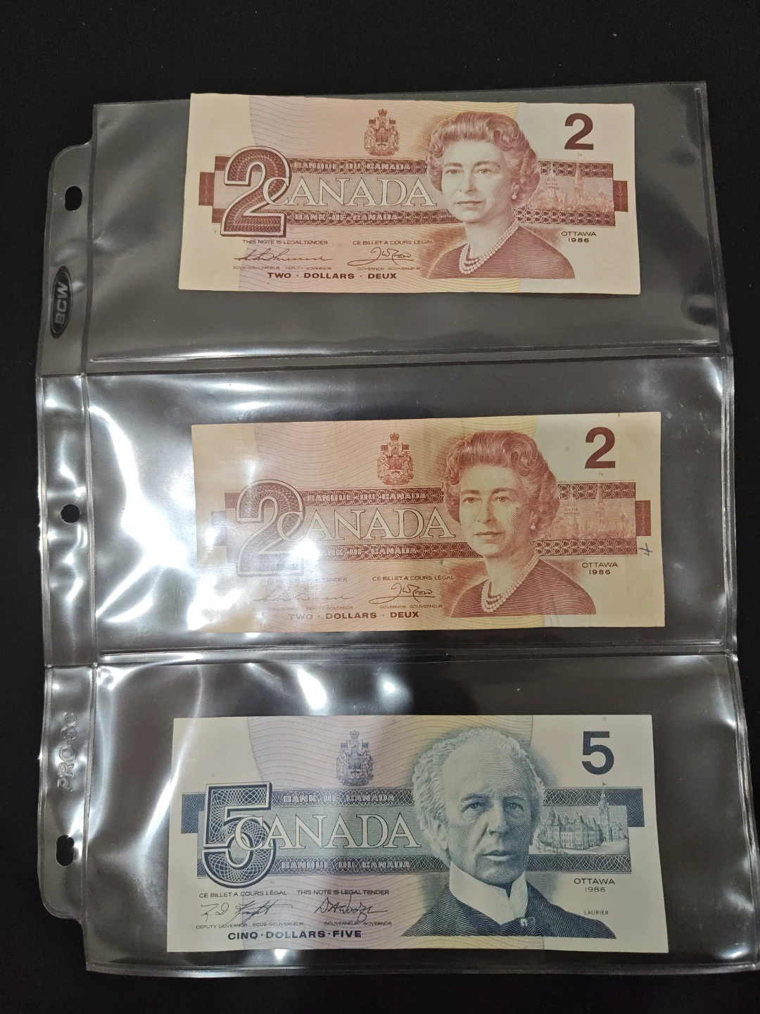 Collection of Canadian Banknotes - $1, $2, $5, $10, $20, $100 - photo 2