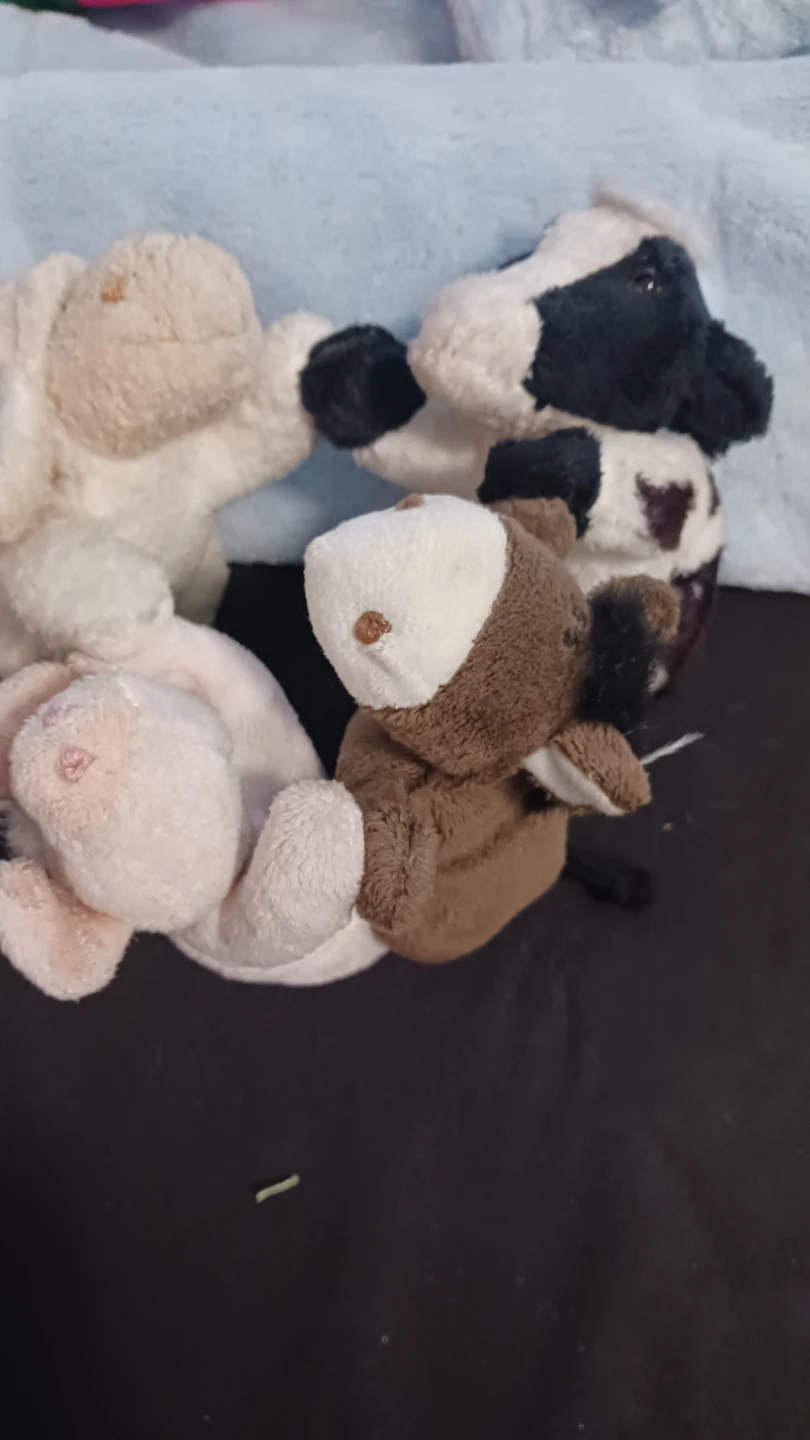 Vintage Plush Farm Animal Magnet Clips