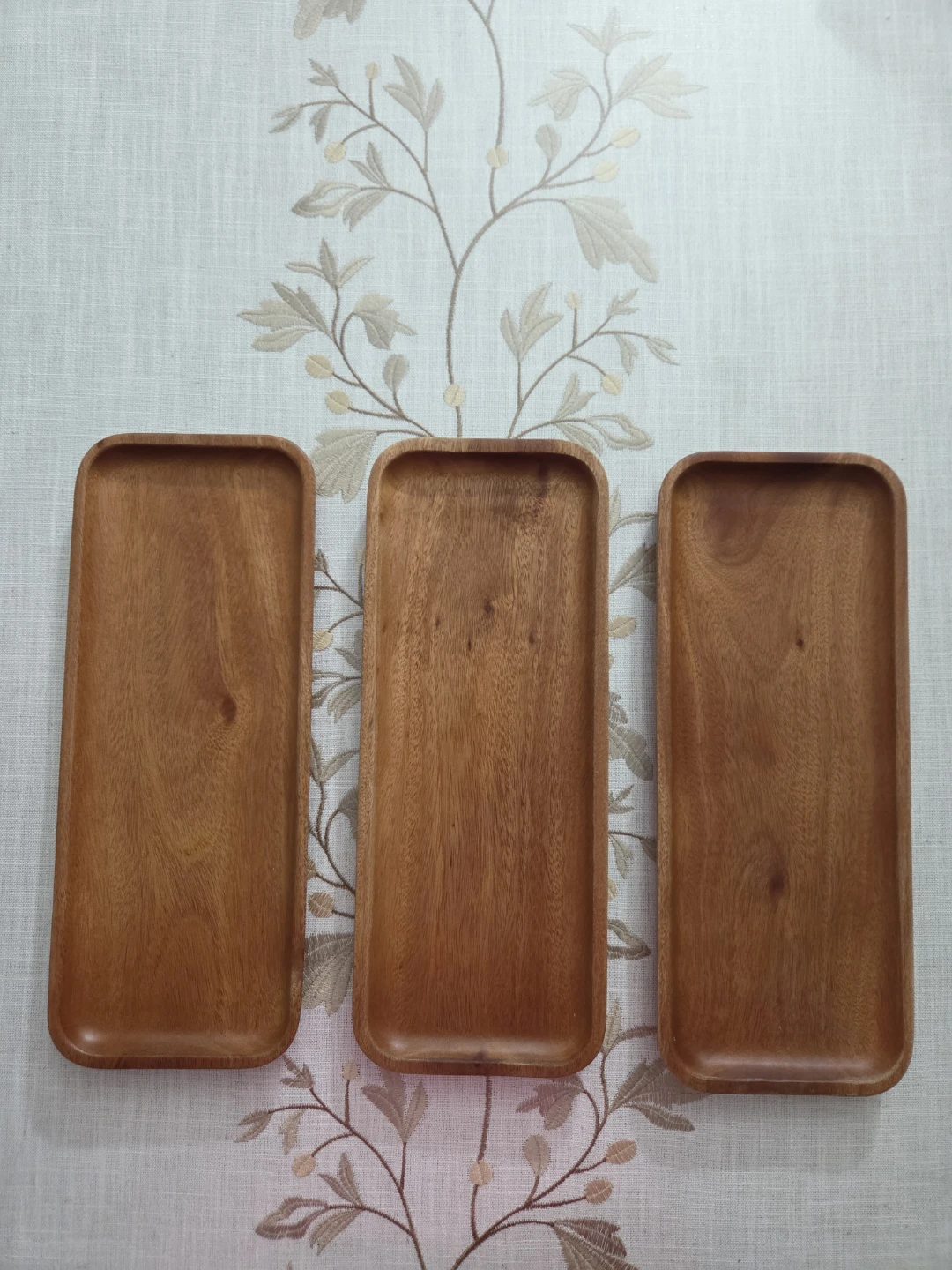 Set of 3 Wooden Serving Trays