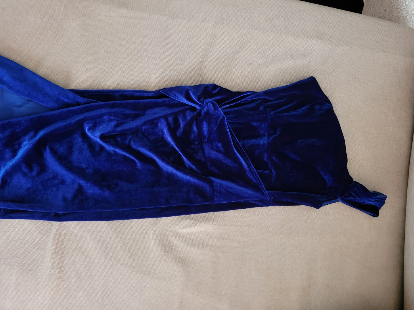 Royal Blue Velvet Dress - evening gown