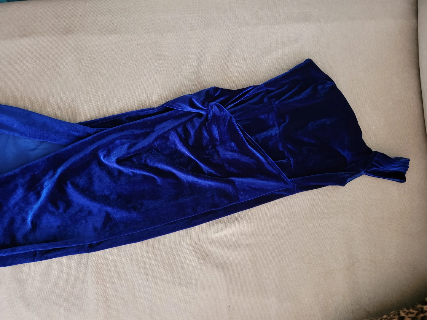 Royal Blue Velvet Dress - evening gown - photo 2