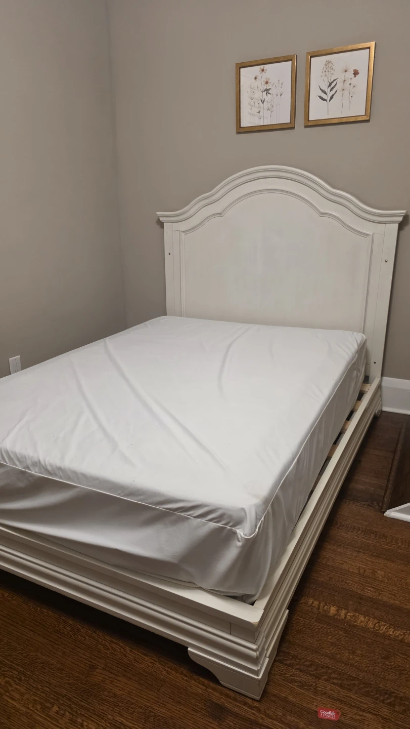 White Double bed with matress.