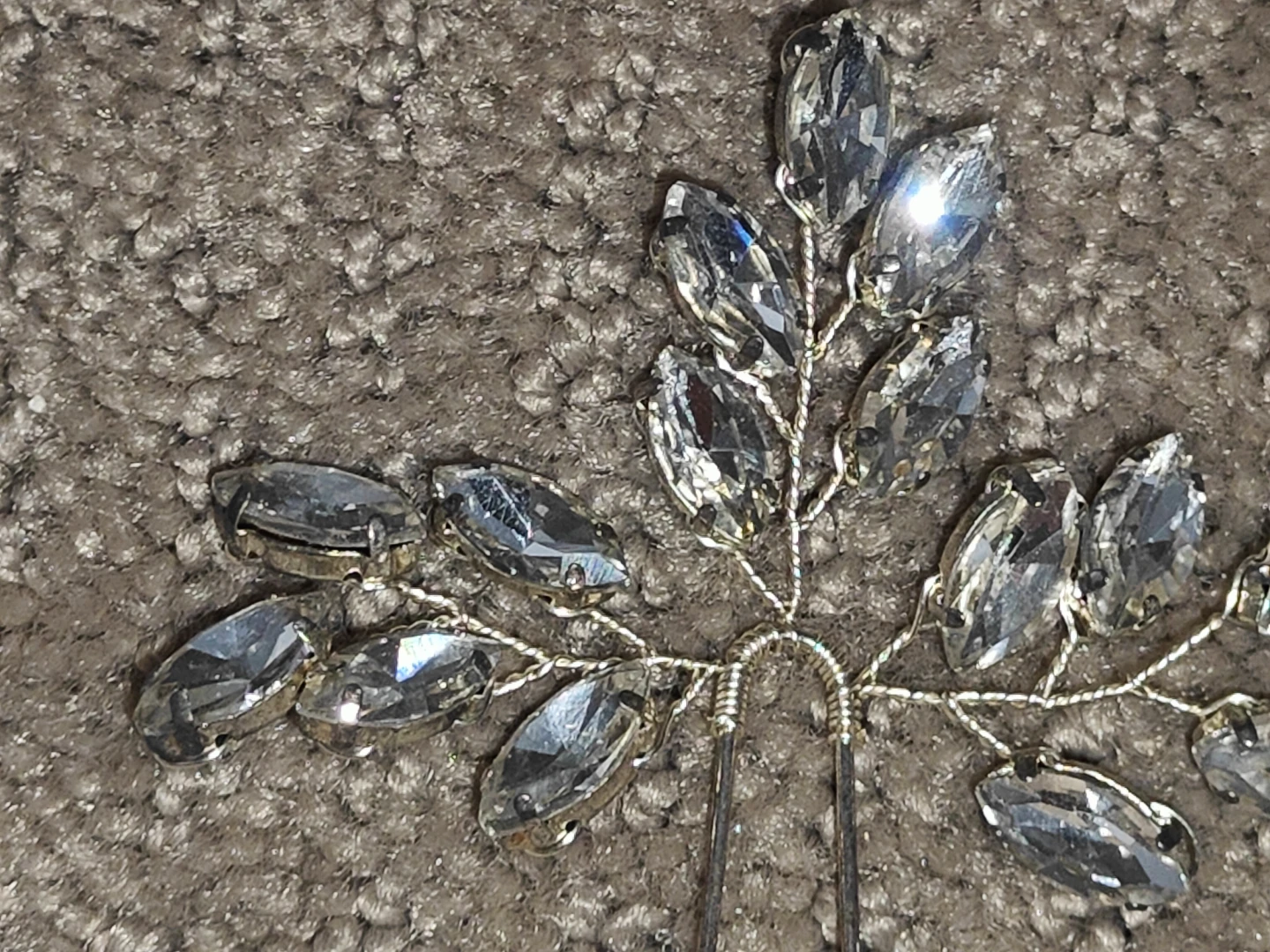 Flower Bridal Hair Pin / Wedding Leaf Hair Accessory Headpiece - photo 2