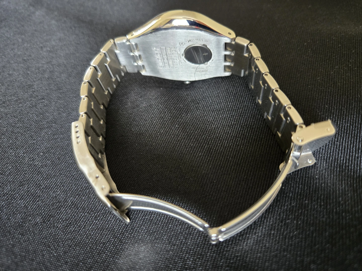 Swatch Watch - Silver Tone Metal Band, Black Dial - photo 4