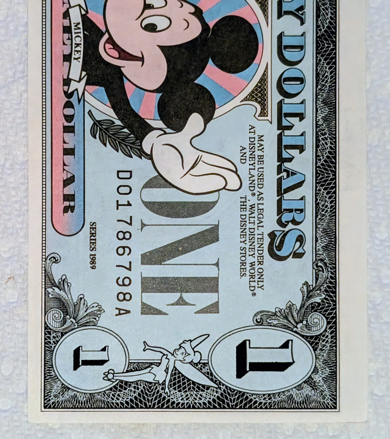 Vintage Disney Dollar $1 Bill - Series 1989 - photo 4
