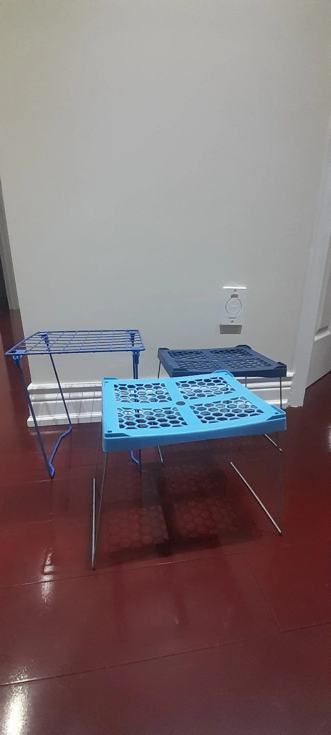 Set of 3 Folding Stackable Storage Shelves