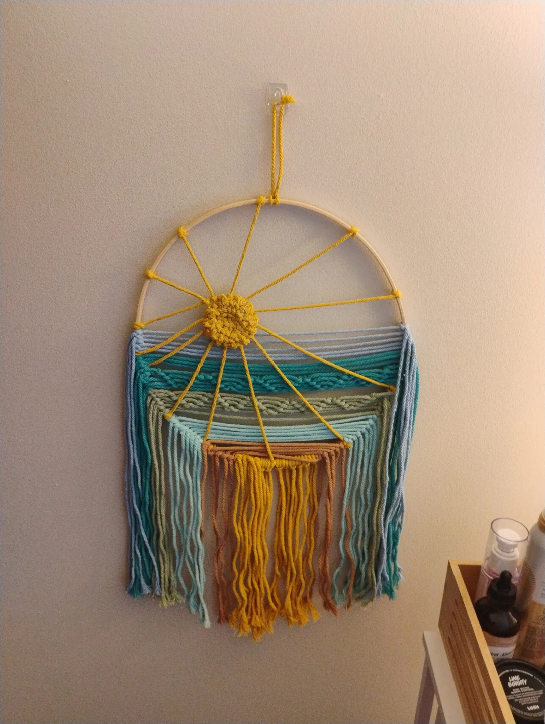 Macrame Wall Hanging Suncatcher - decoration boho