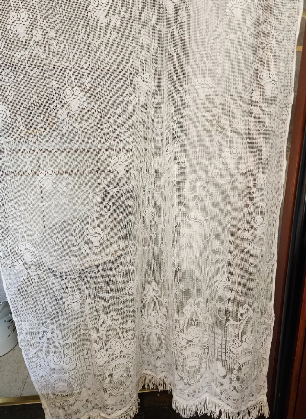 White Lace Curtain Panel - photo 2