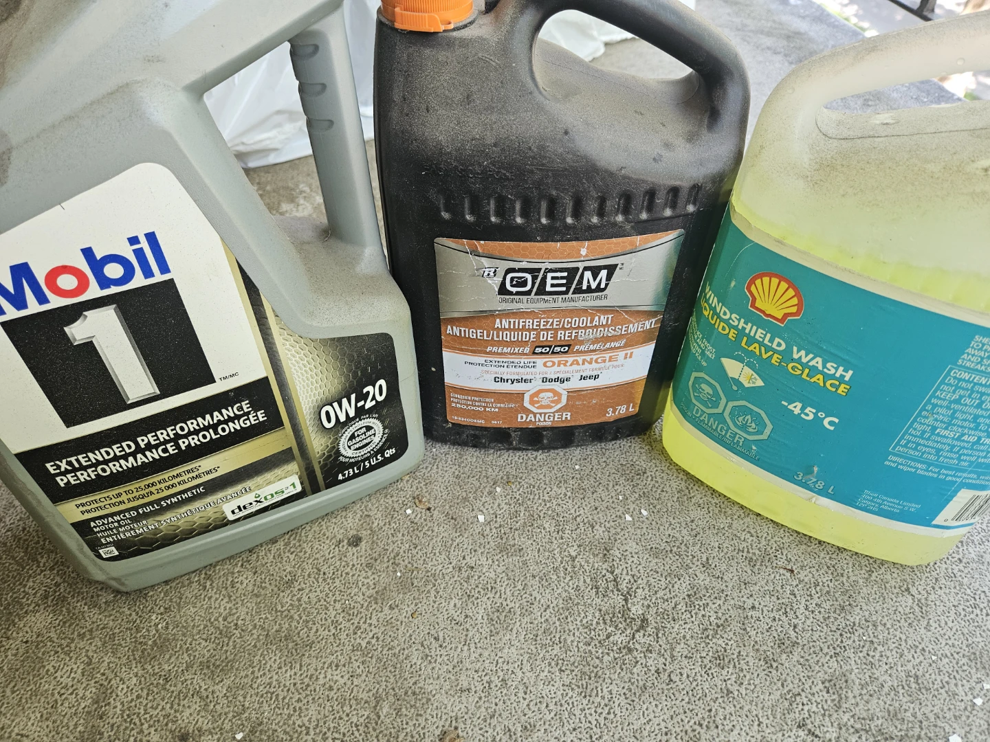 0W-20 Synthetic Oil. Dodge Coolant
