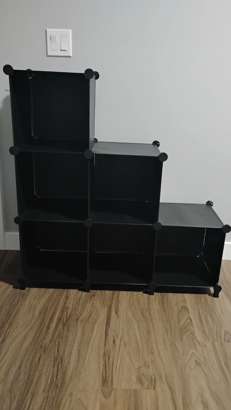 Black Modular 6-Cube Storage Organizer / Bookshelf