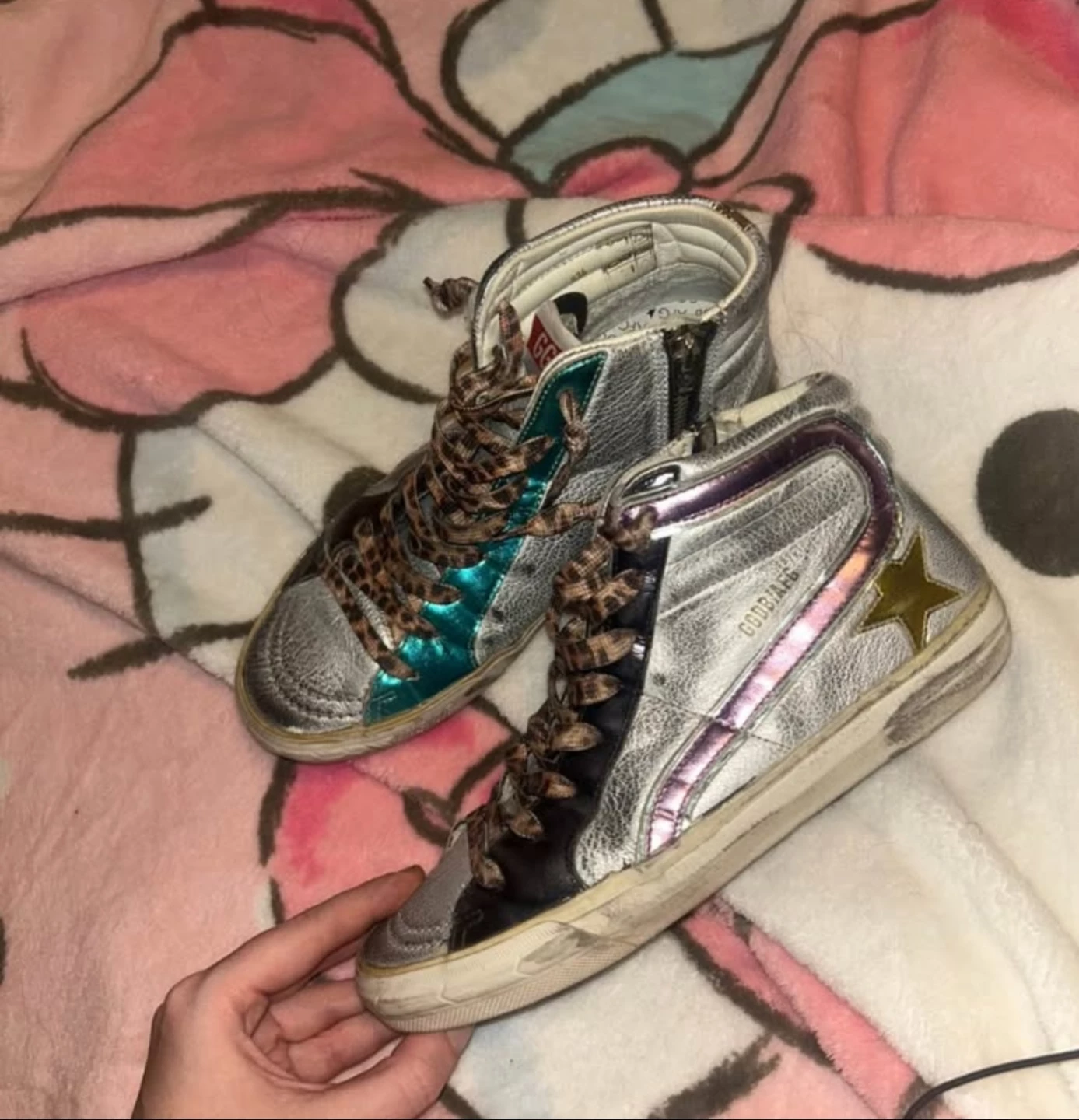 Golden Goose GGDB Superstar High Top Metallic Sneakers US6 - photo 2