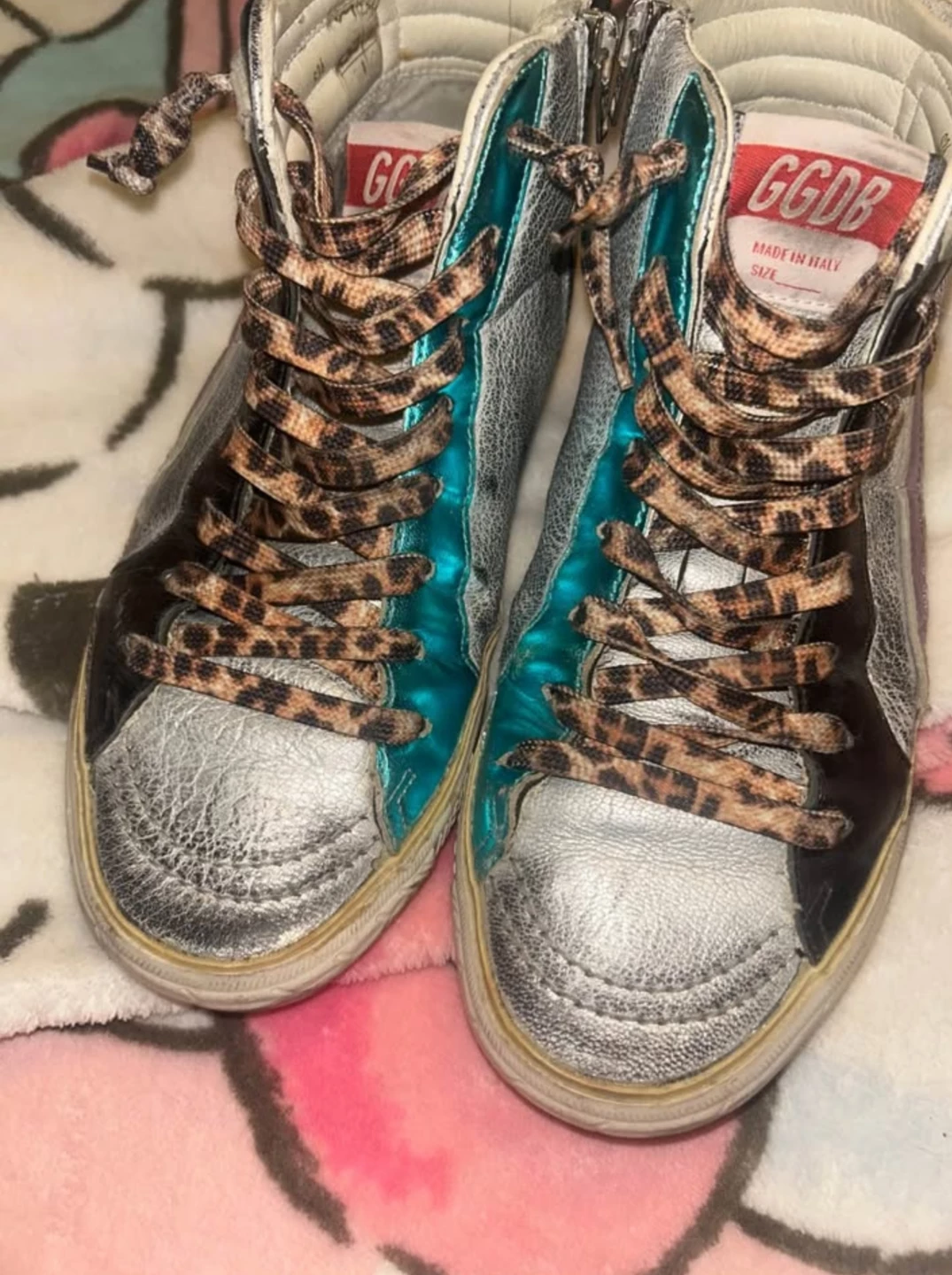 Golden Goose GGDB Superstar High Top Metallic Sneakers US6 - photo 3