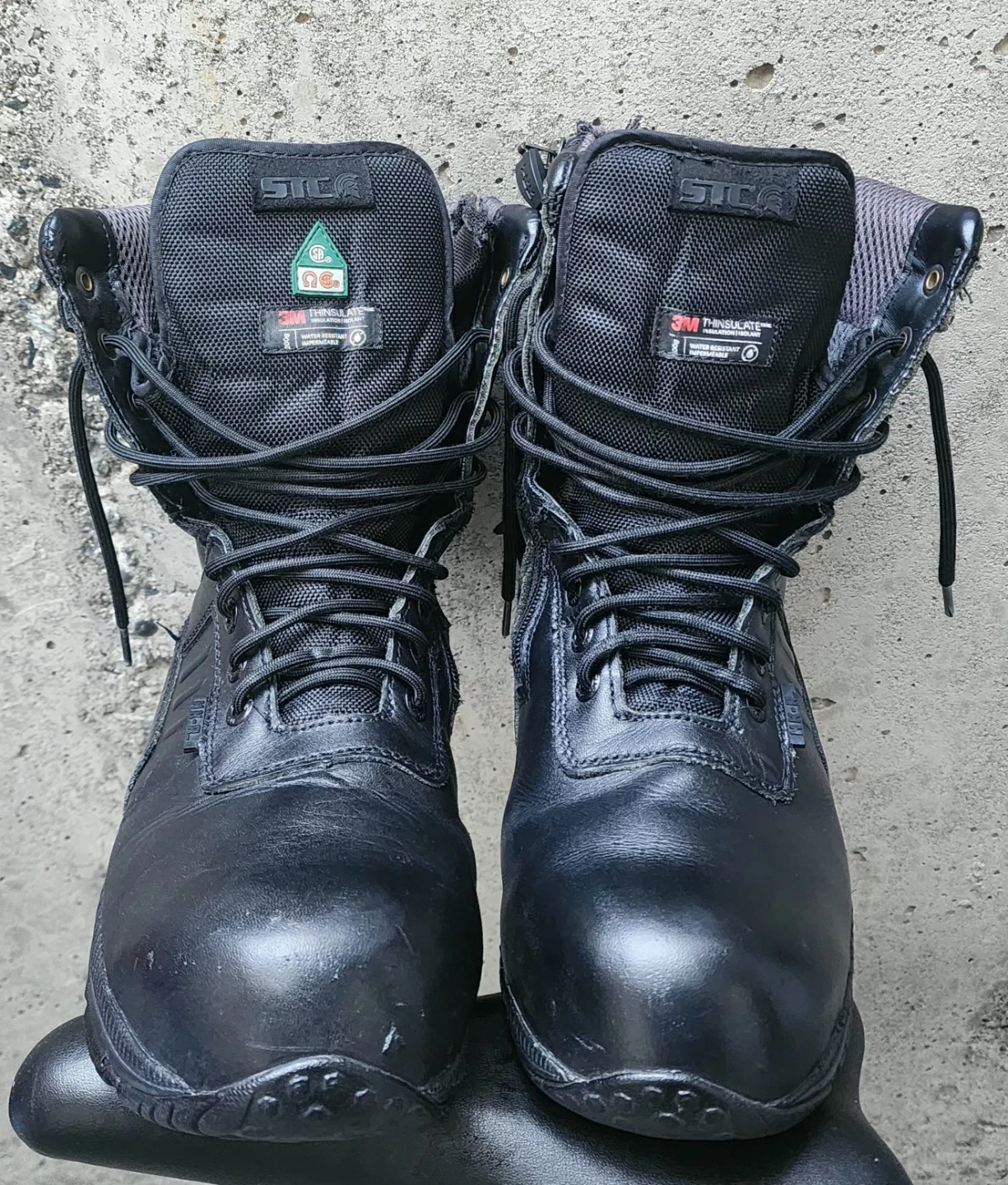 STC Black Leather Work Boots
