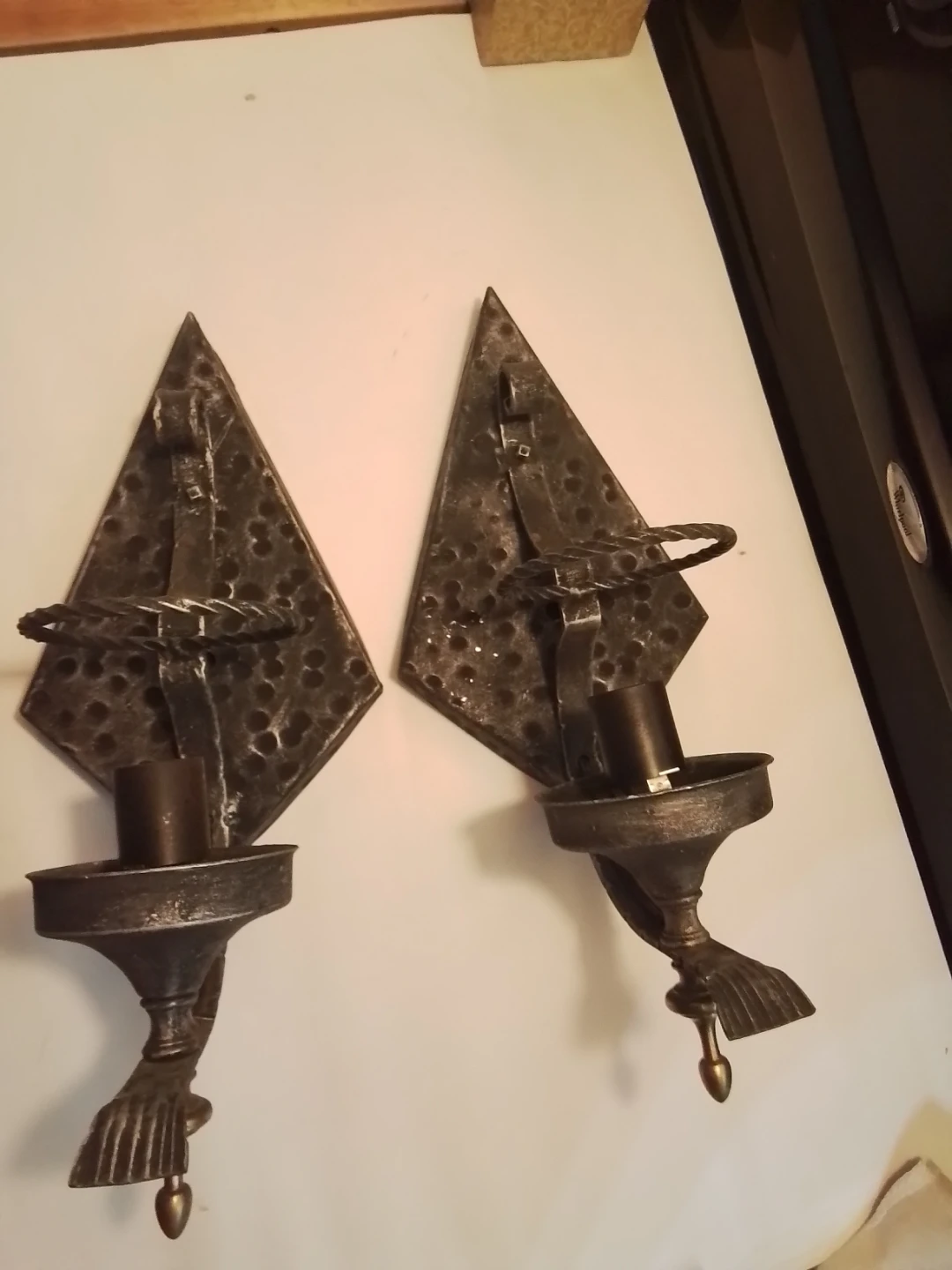 VINTAGE 1970s THOMAS INDUSTRIES BRUTALIST WALL SCONCES Italy - photo 2