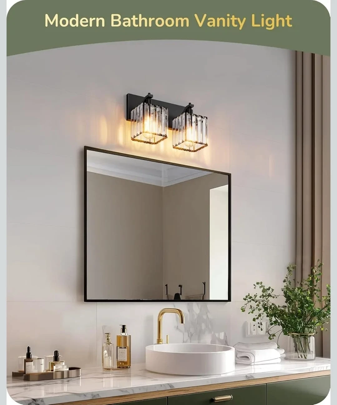 Modern Crystal Bathroom Vanity Light Fixture