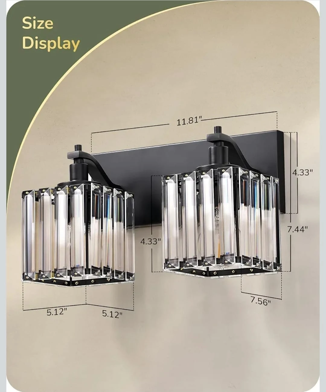 Modern Crystal Bathroom Vanity Light Fixture - photo 2