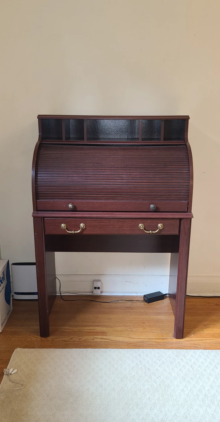 Rolltop Desk - Smaller Sized, Faux Wood - photo 2