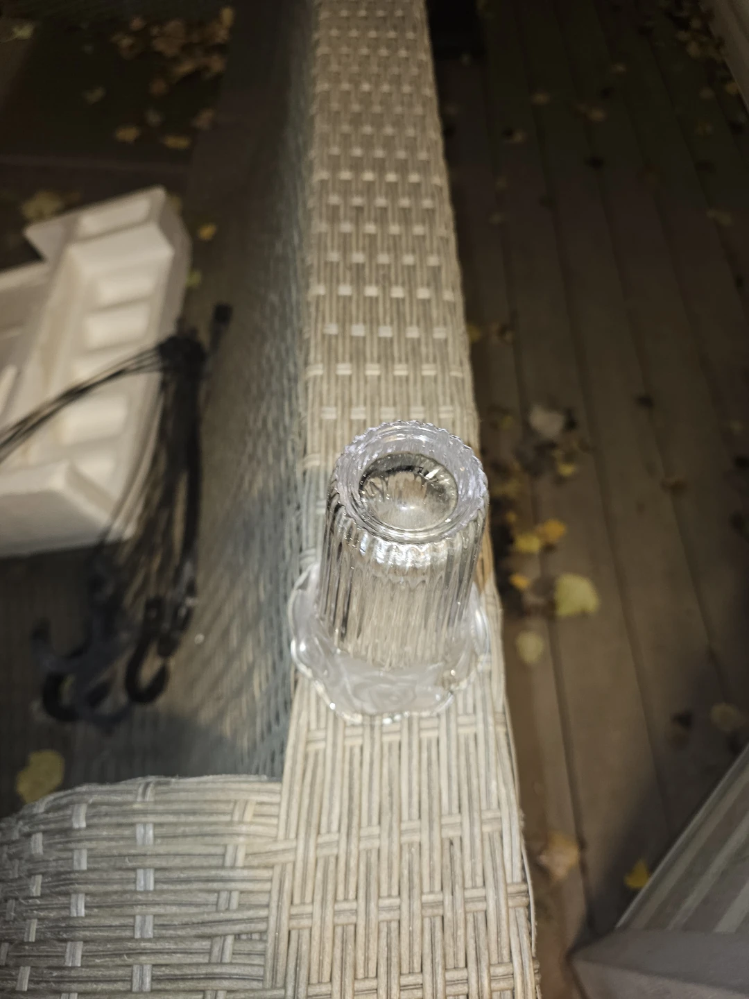 Clear Glass Candle Holder with Frosted Rose Design - photo 4