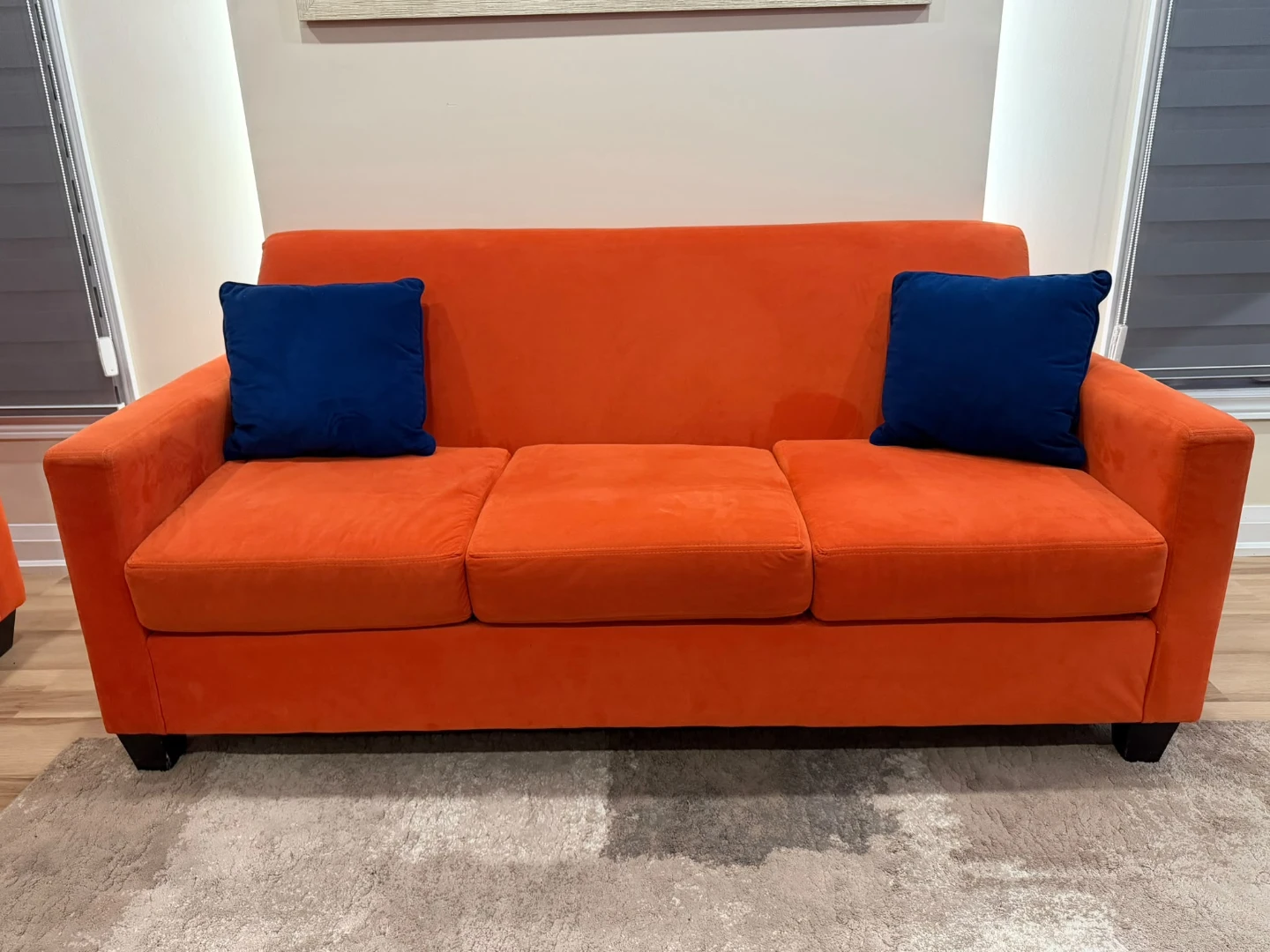 Orange suede Sofa Set