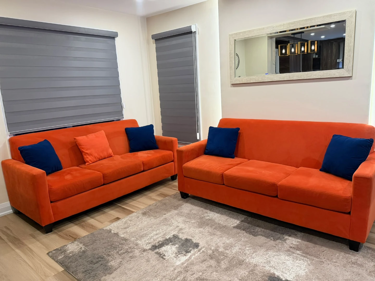 Orange suede Sofa Set - photo 3