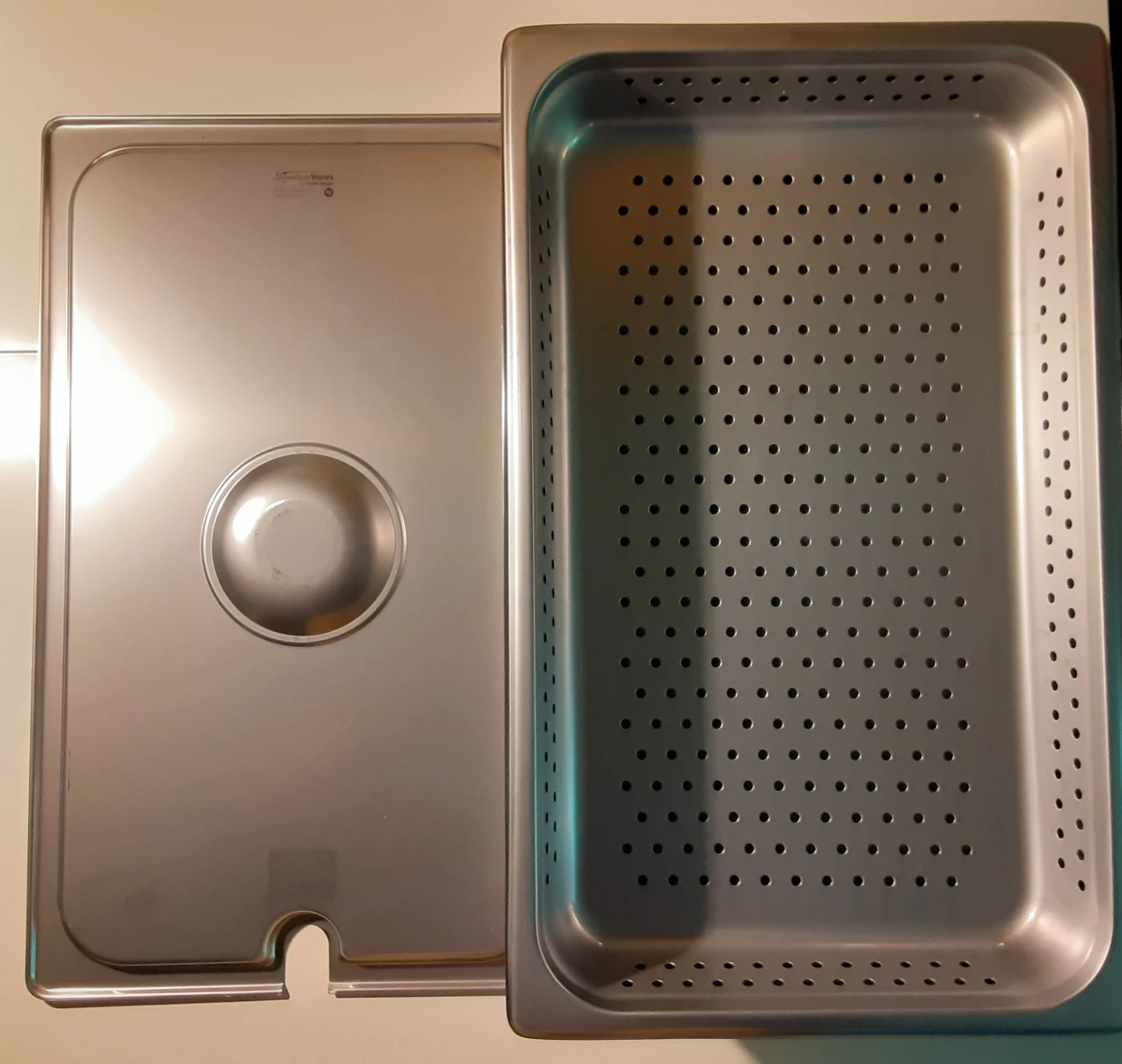 Large - 18/8 Stainless Steel Hotel Pan, Perforated Insert & Lid - photo 3