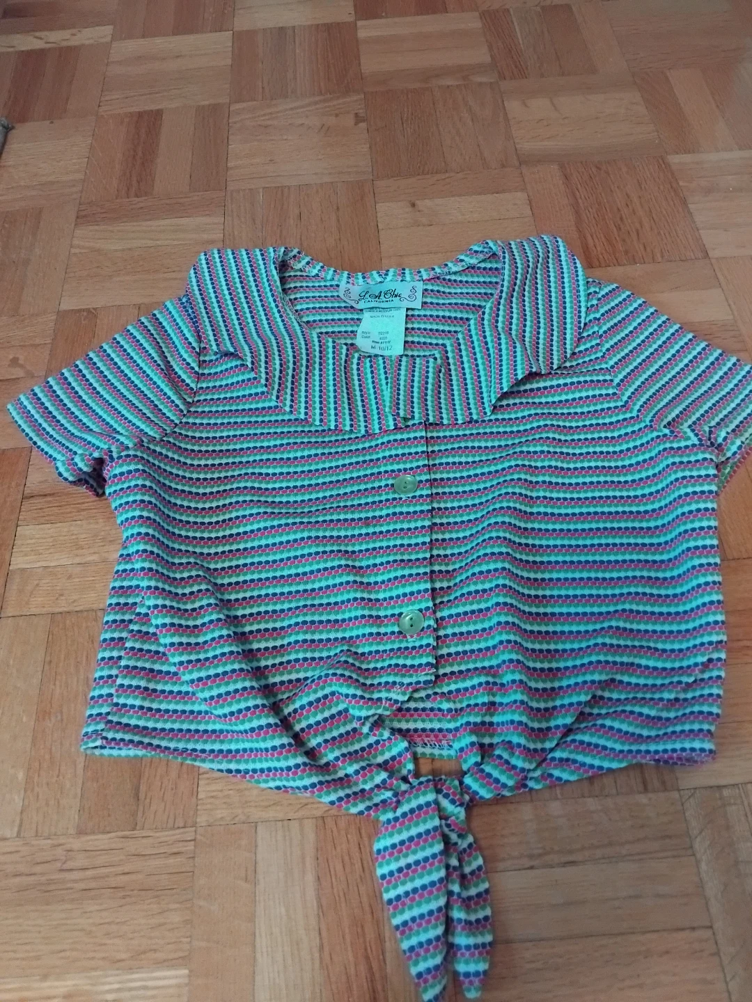 La Chic Button-Up Tie-Front Top - photo 3