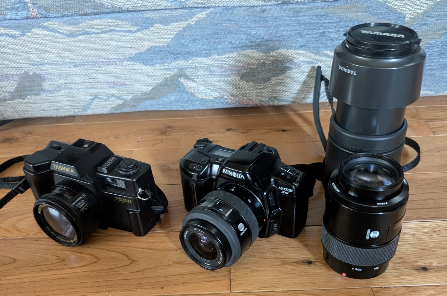 Minolta Maxxum 3xi Camera with 3 Lenses and a Tashika Camera