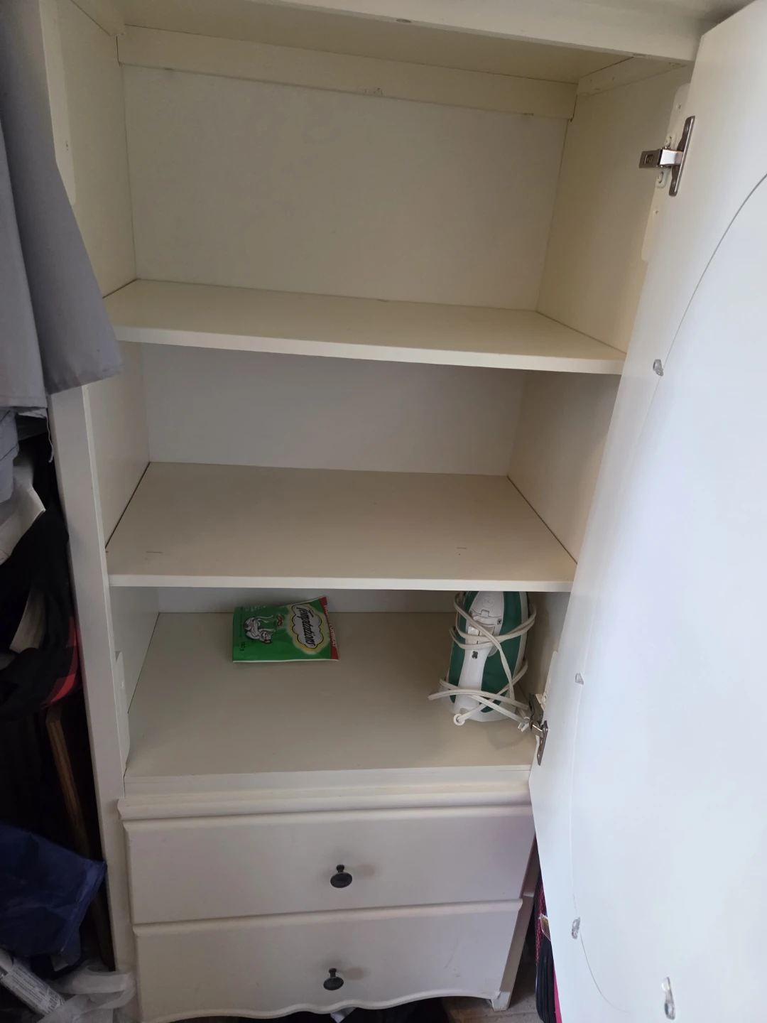 White Armoire with Mirror and Drawers - photo 2