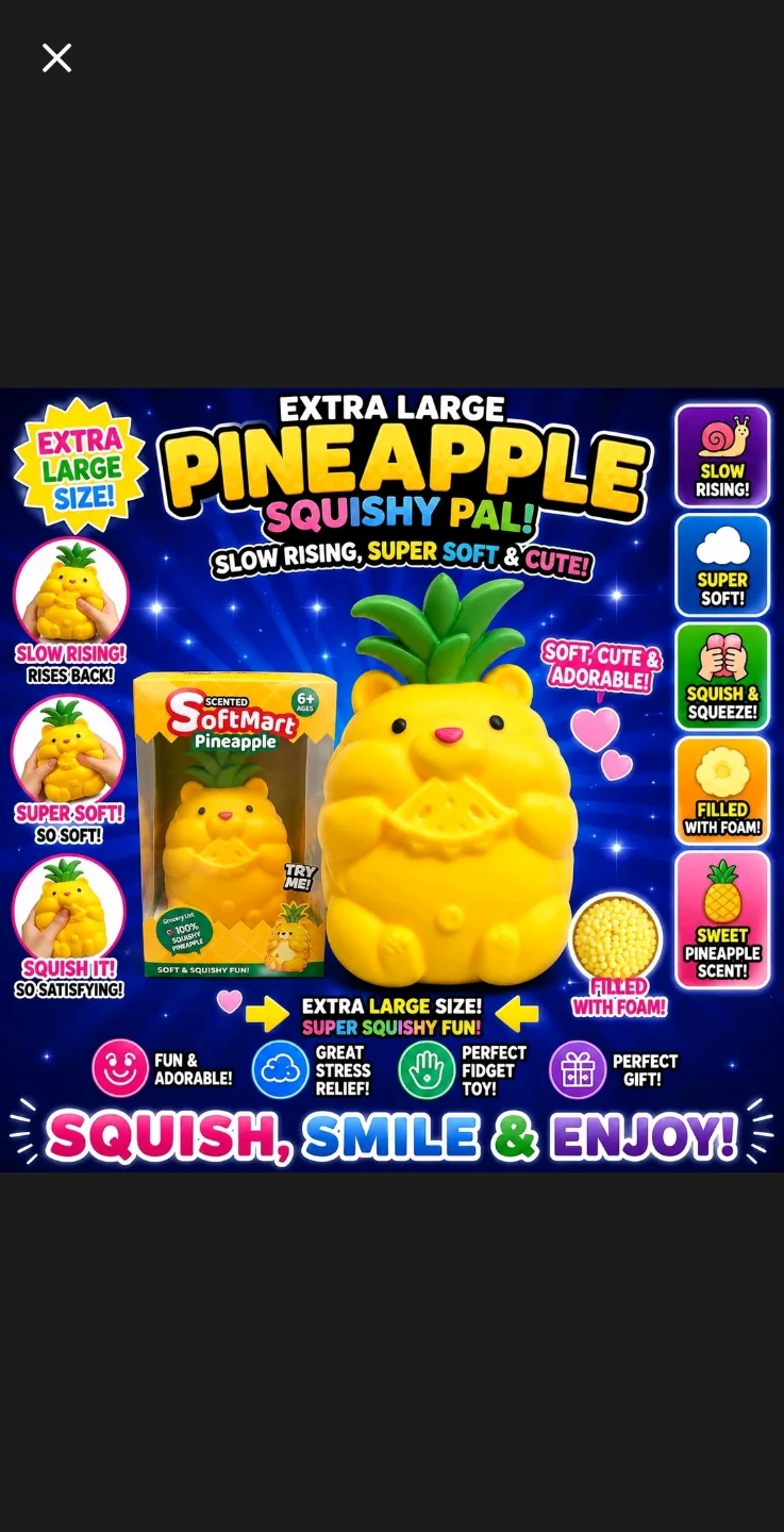 SoftMart Extra Large Pineapple Squishy Pal