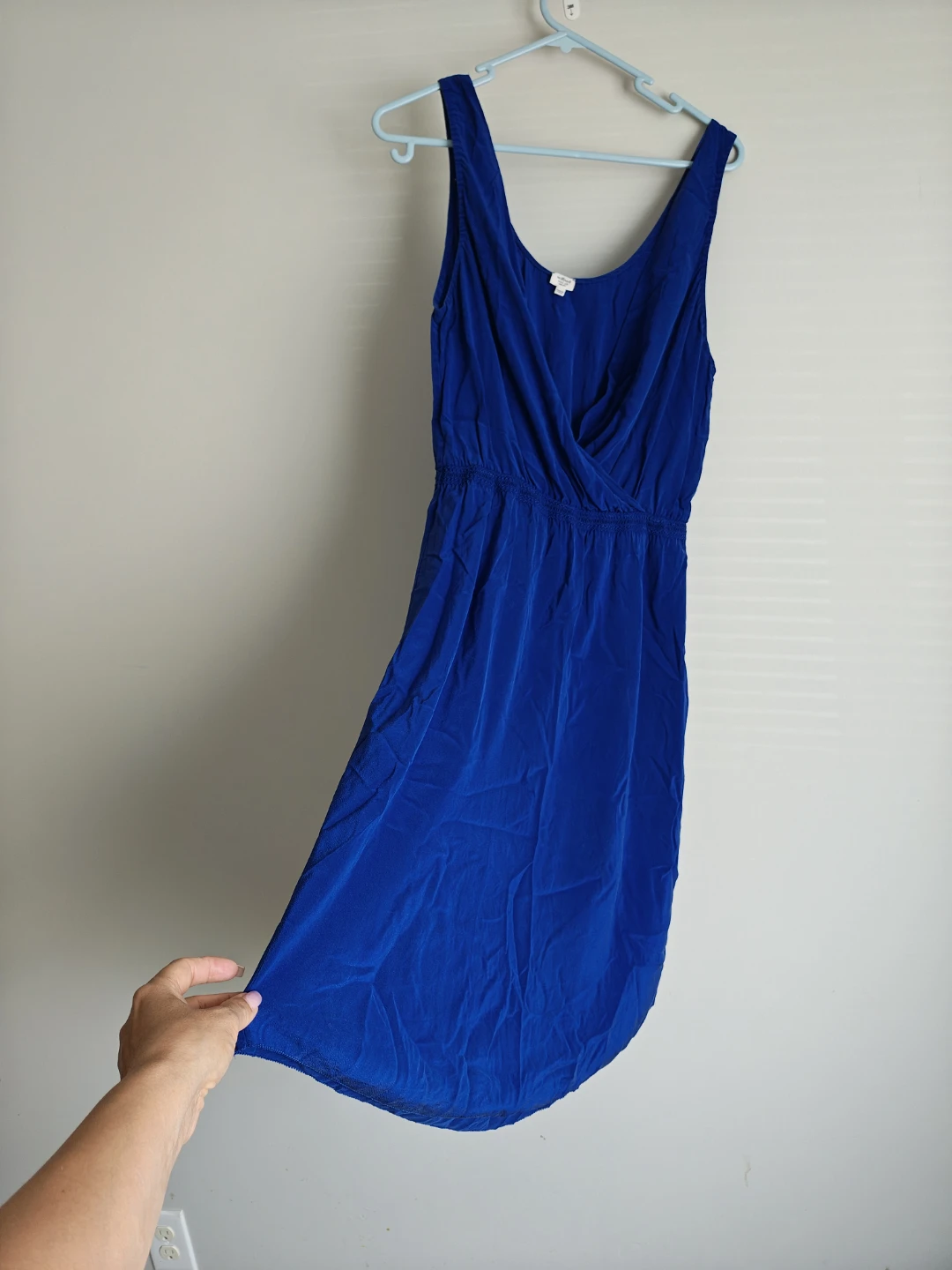 Wilfred silk Blue V-Neck Smocked Waist Dress - photo 3