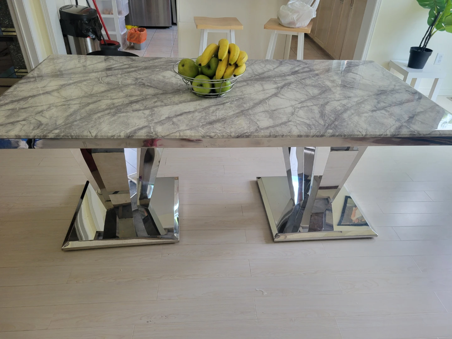 Marble Top Dining Table with Chrome Base - photo 2
