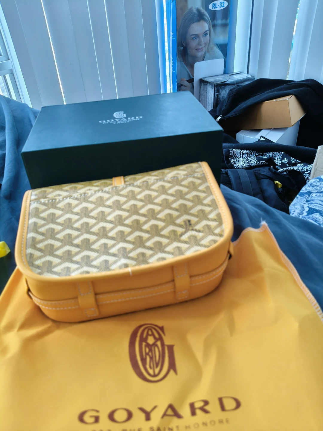 Goyard Yellow Chevron Clutch Bag - photo 4