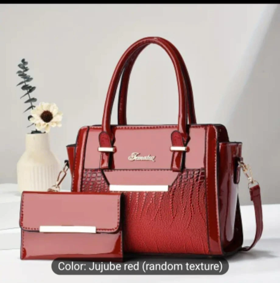 Faux Leather Handbag Set with Matching Wallet - photo 5