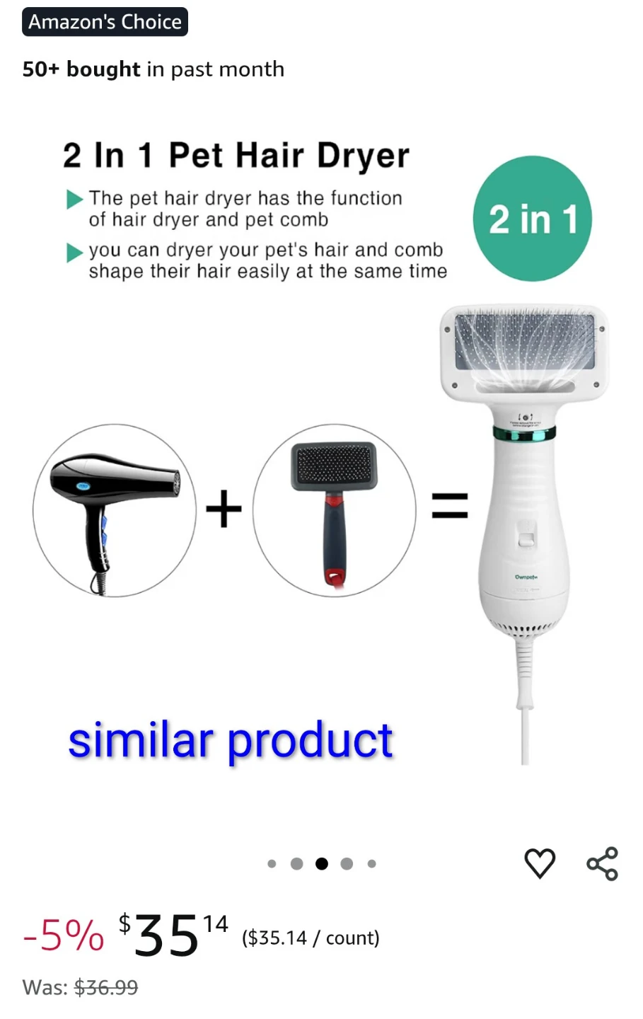 🐶Pet Grooming Bundle: Earth Rated Spray + Dryer + Brush Set🐶 - photo 3