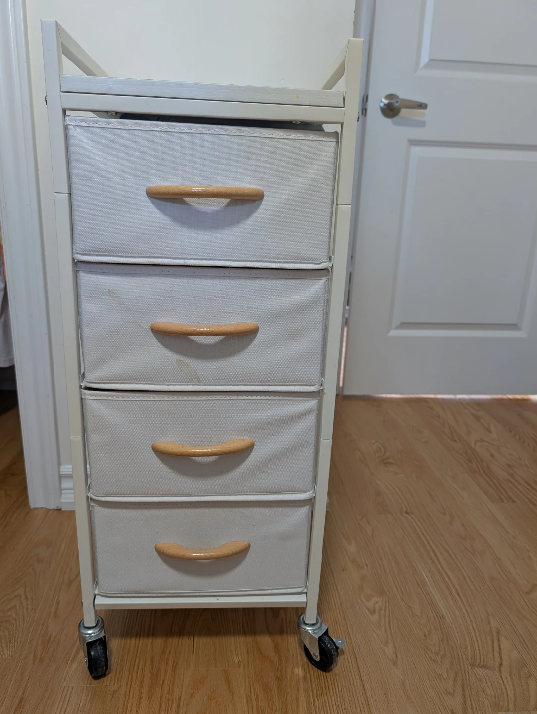 White 4-Drawer Storage Cart with Wheels