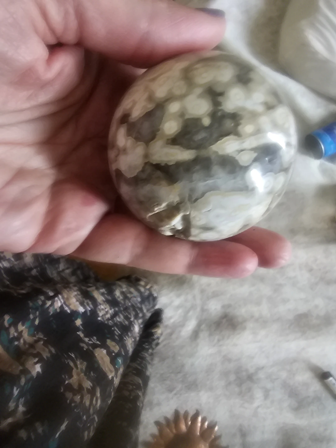 Polished Ocean Jasper Sphere - photo 2
