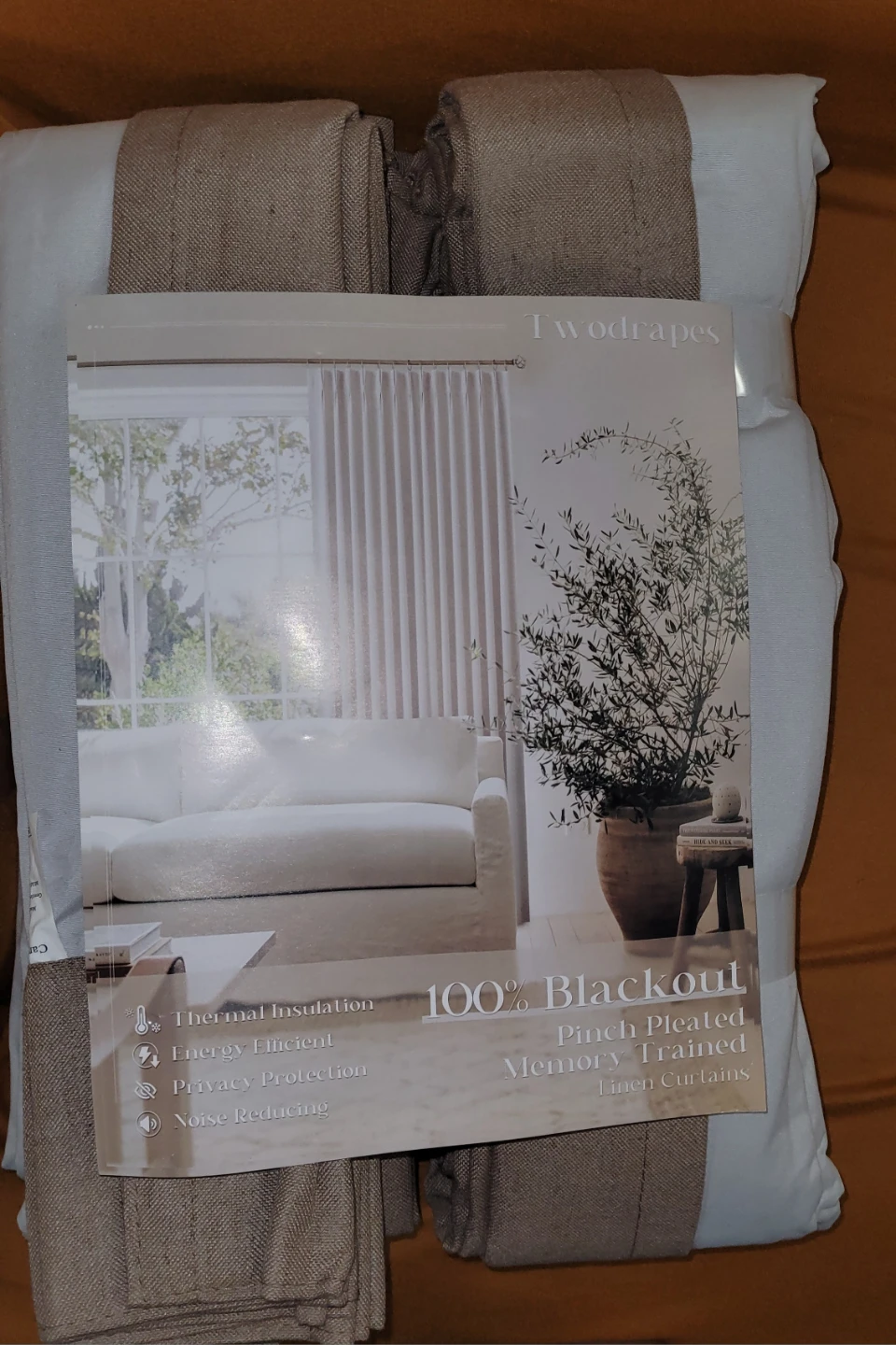 TwoDrapes 100% Blackout Linen Curtains - photo 3