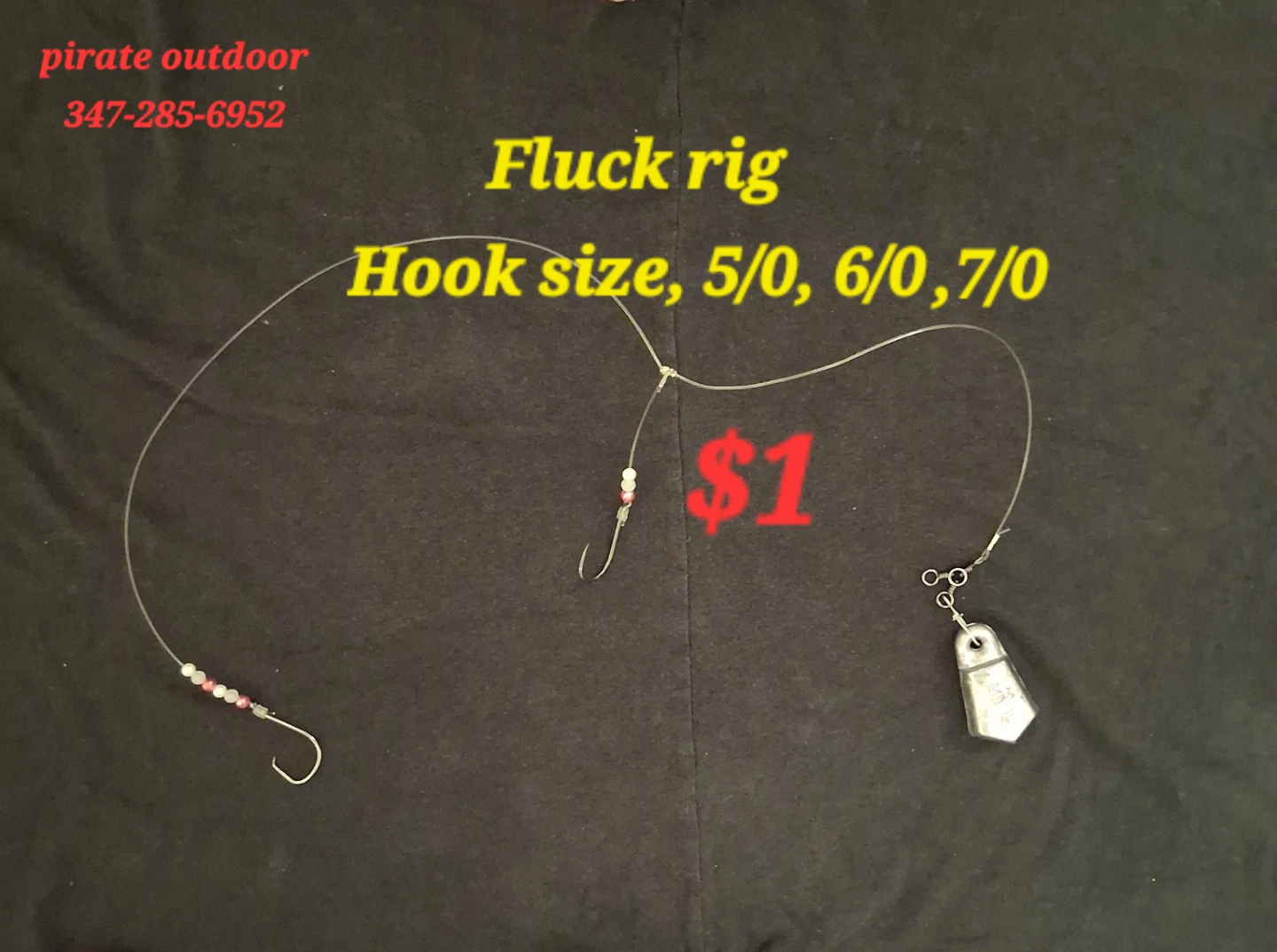 Fluck Rig Fishing Lures Hook Size 5/0, 6/0, 7/0
