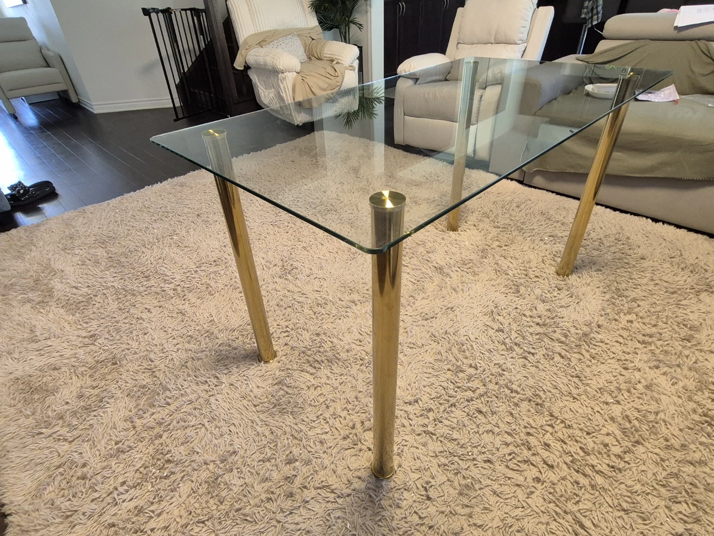 Glass Dining Table with Gold Legs - photo 2