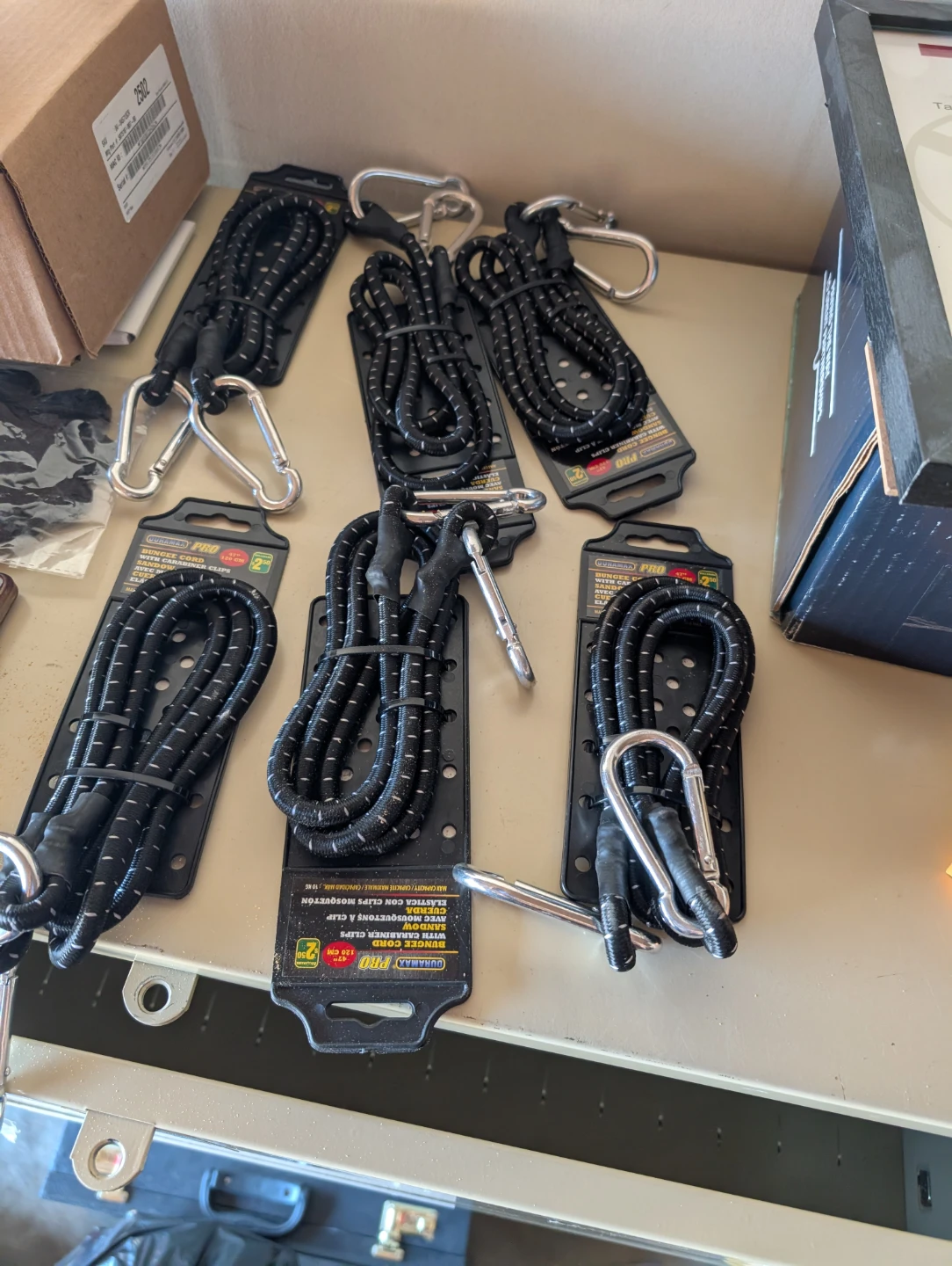 DURAMAX PRO Bungee Cords with Carabiner Clips - 120 CM