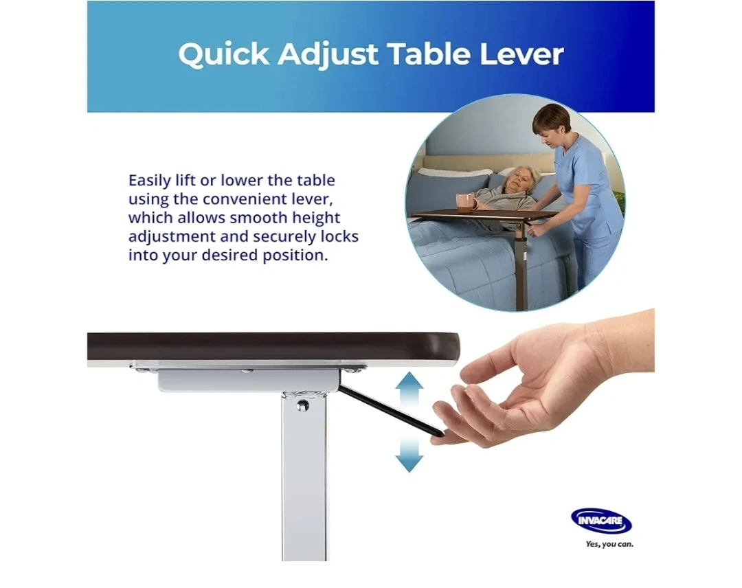 Invacare Adjustable Height Overbed Table - photo 3