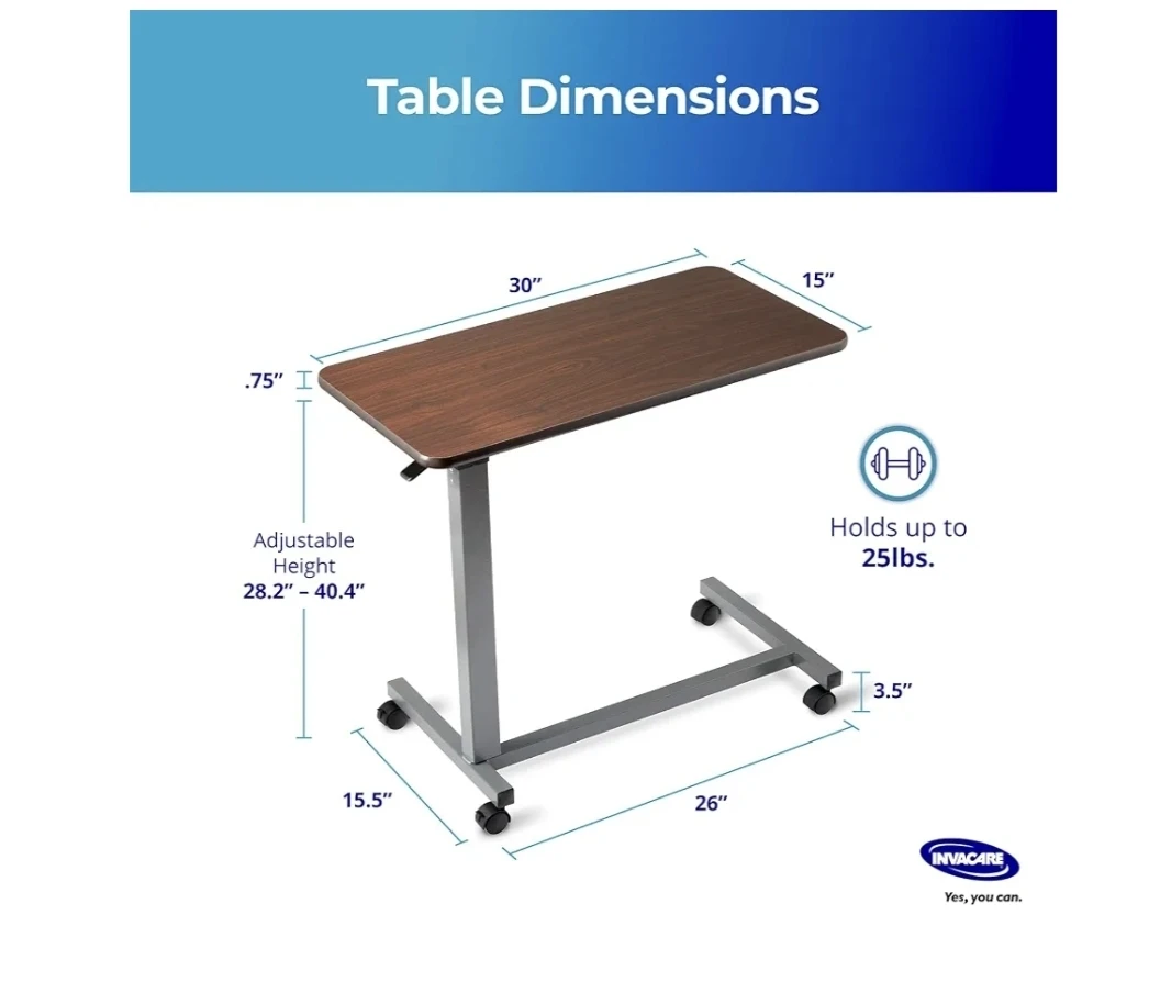 Invacare Adjustable Height Overbed Table - photo 4