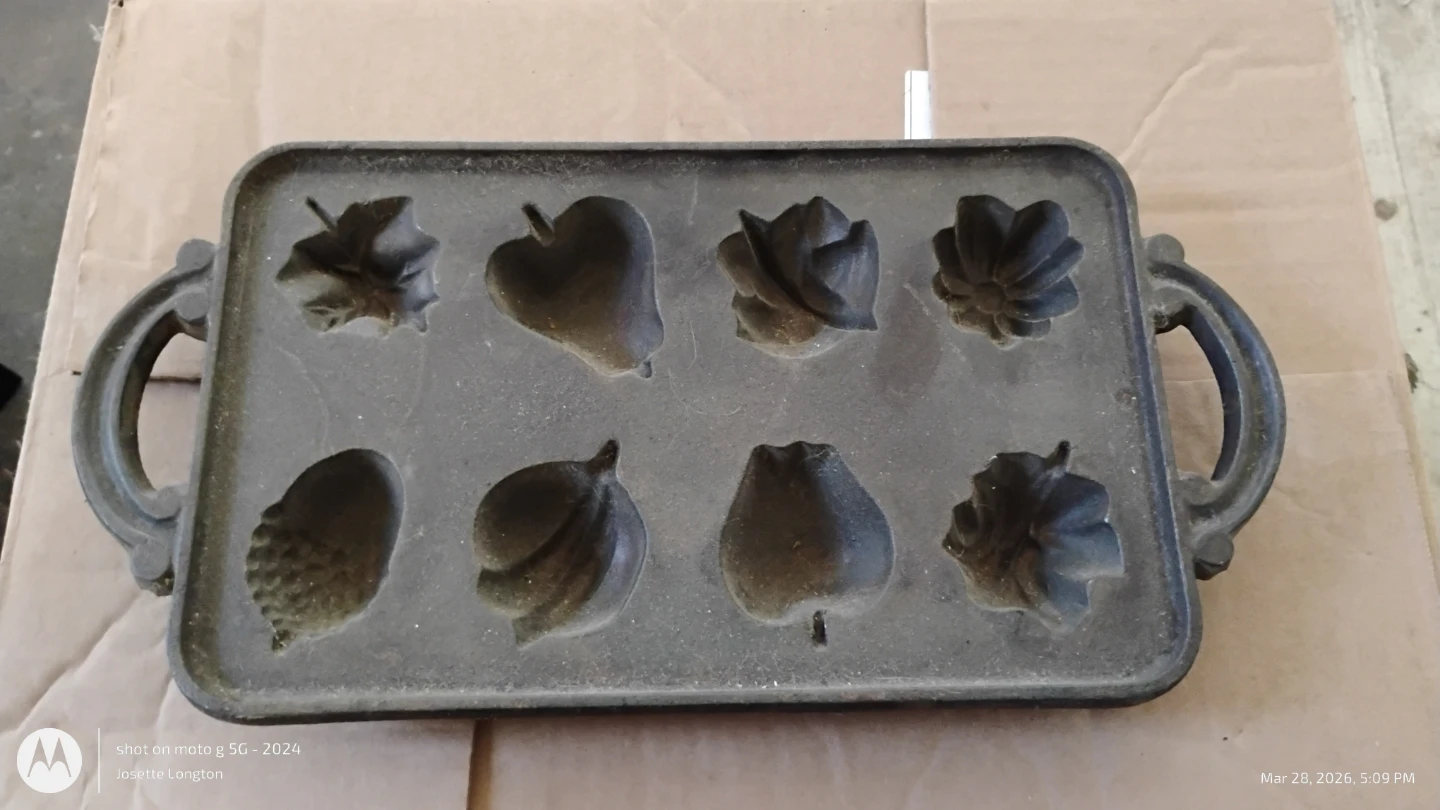 Vintage Cast Iron Teddy Bear & Nature Mold Pan - photo 3