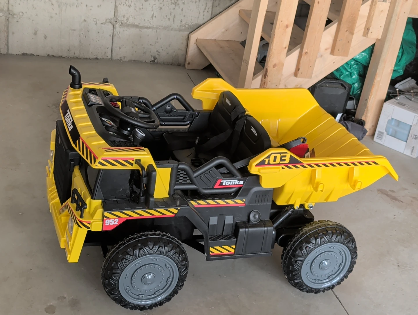 Yellow Tonka Ride-On Dump Truck Toy